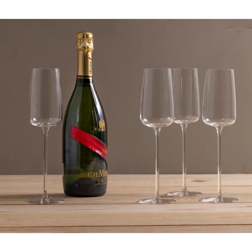 LSA International
Metropolitan Crystalline Champagne Flutes, Set of 4 / New